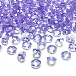 Dekorační akrylové diamanty 100 ks - fialové
