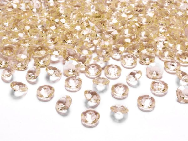 Dekorační akrylové diamanty 100 ks - zlaté