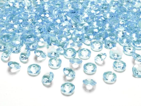 Dekorační akrylové diamanty 100 ks - azurové