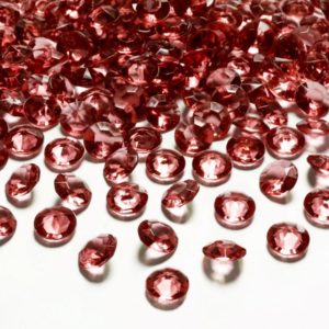 Dekorační akrylové diamanty 100 ks - červené