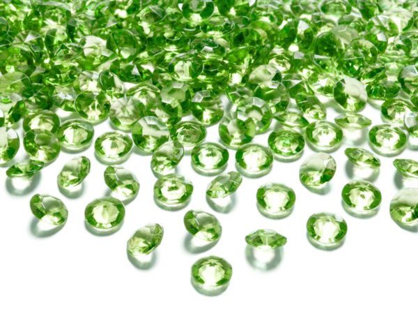 Dekorační akrylové diamanty 100 ks - zelené